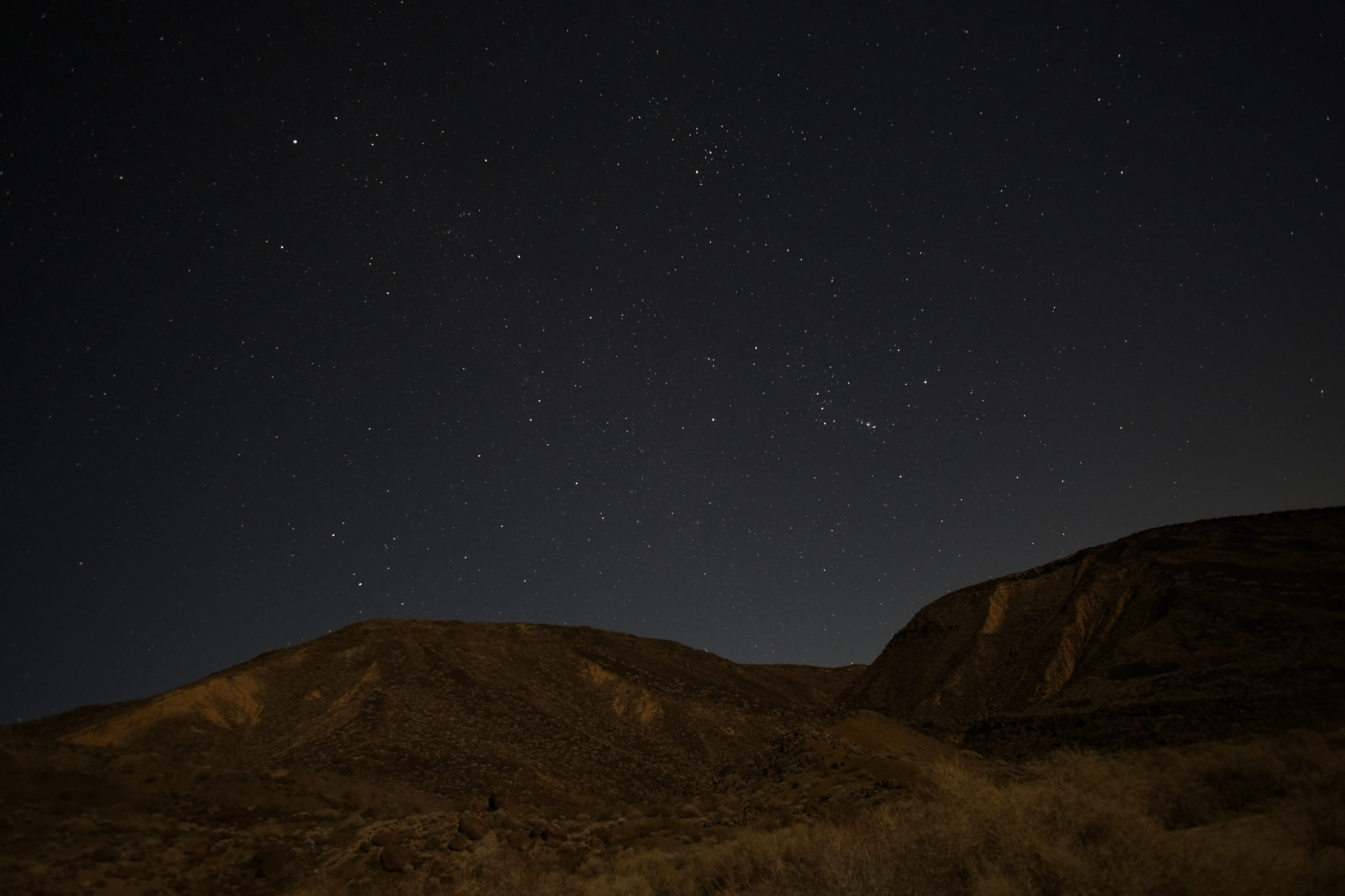 Starry sky at night in the Black Mountain Wilderness, California.